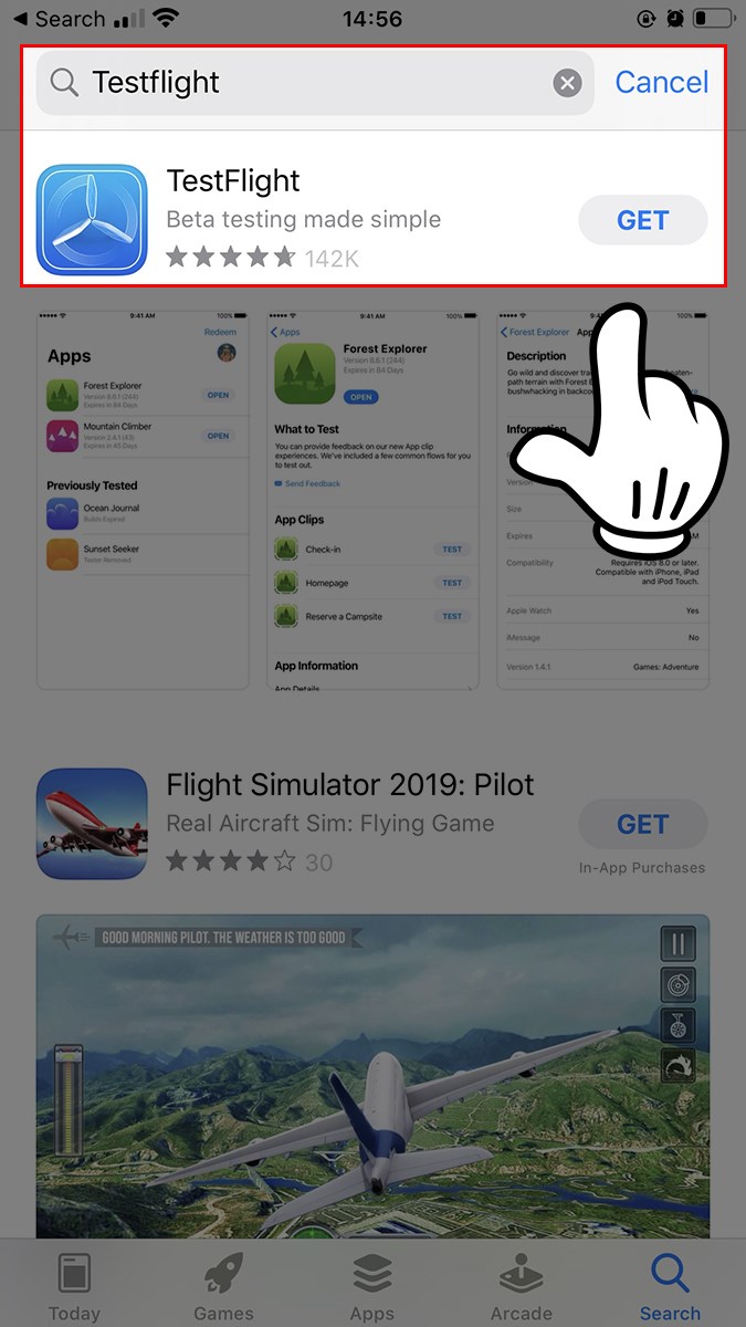 Tải TestFlight từ App Store Tải TestFlight từ App Store