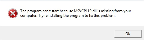 The program cant start because MSVCR110.dll_1