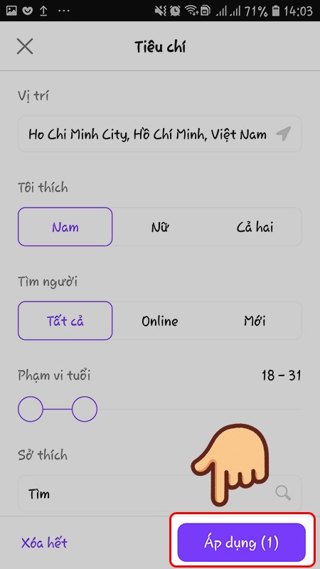 Chọn Áp dụng Chọn Áp dụng
