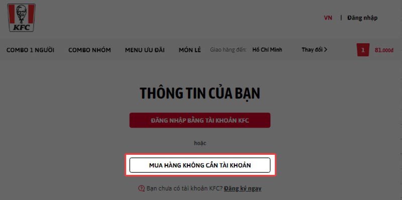 Chọn Mua hàng không cần tài khoản Chọn Mua hàng không cần tài khoản