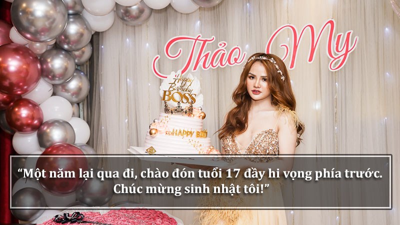 Một năm lại qua đi, chào đón tuổi 17 đầy hi vọng phía trước. Chúc mừng sinh nhật tôi! Một năm lại qua đi, chào đón tuổi 17 đầy hi vọng phía trước. Chúc mừng sinh nhật tôi!