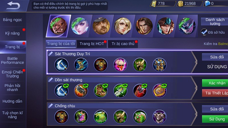 Cách lên trang bị Mobile Legends Cách lên trang bị Mobile Legends
