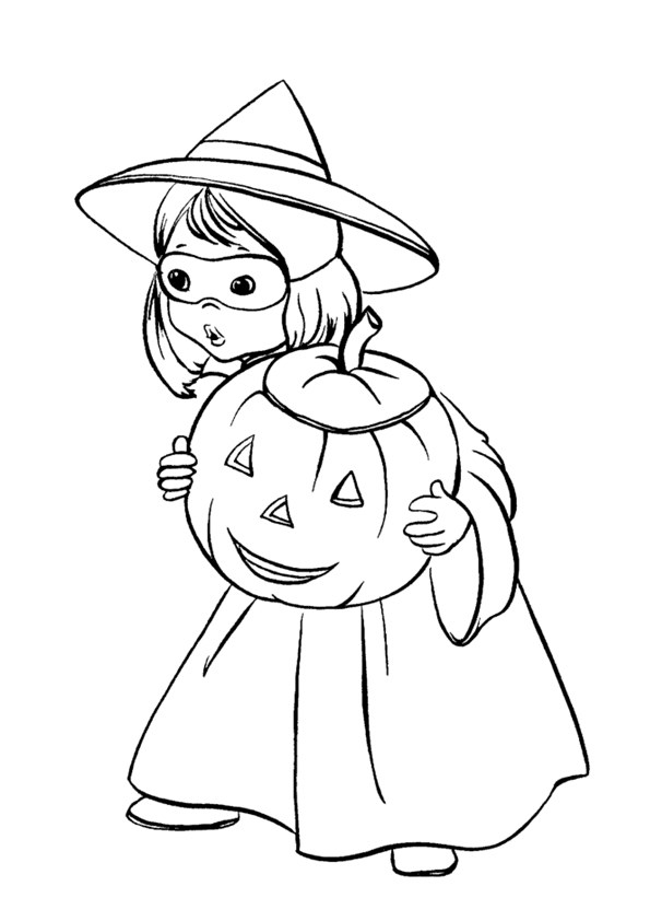 Tranh tô màu Halloween phù thủy - 6 Tranh tô màu Halloween phù thủy - 6