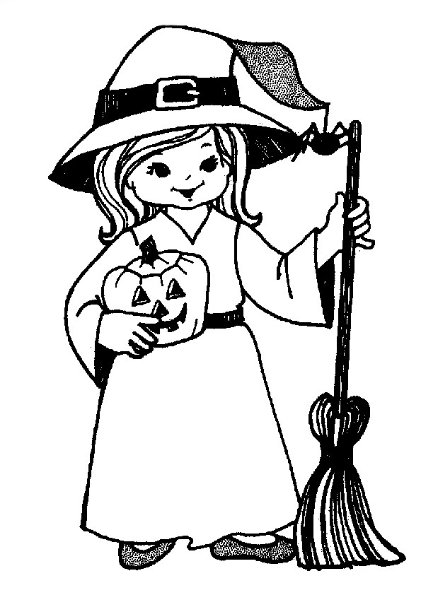Tranh tô màu Halloween phù thủy - 9 Tranh tô màu Halloween phù thủy - 9