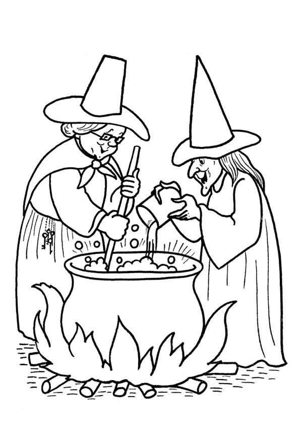 Tranh tô màu Halloween phù thủy - 12 Tranh tô màu Halloween phù thủy - 12