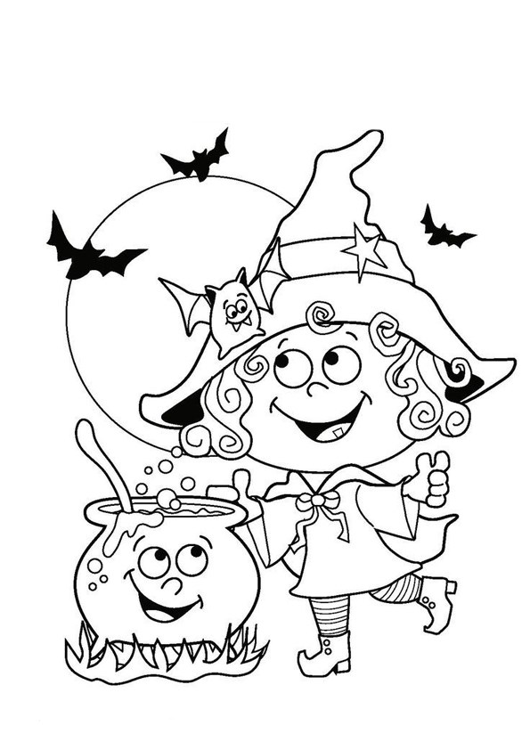 Tranh tô màu Halloween phù thủy - 13 Tranh tô màu Halloween phù thủy - 13