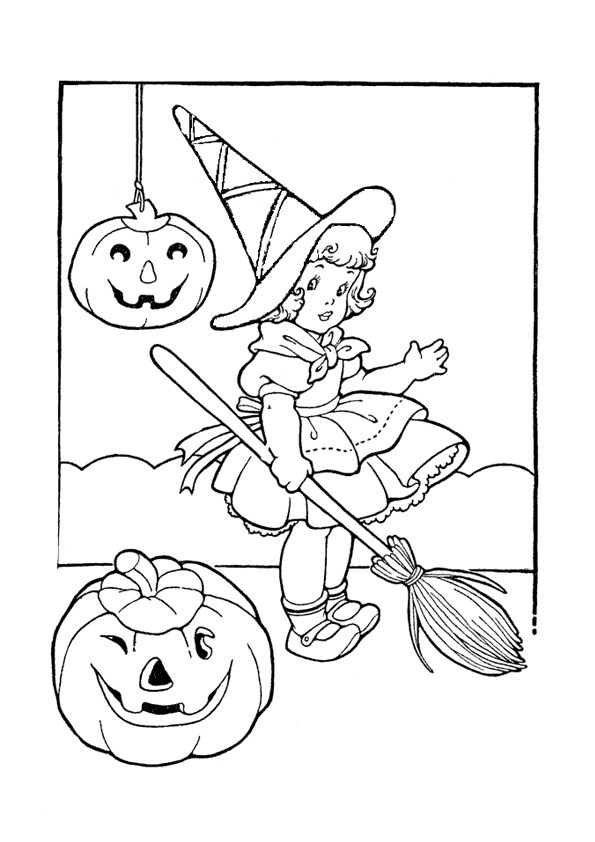 Tranh tô màu Halloween phù thủy - 15 Tranh tô màu Halloween phù thủy - 15