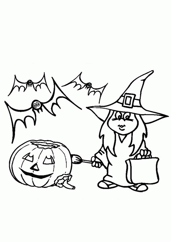 Tranh tô màu Halloween phù thủy - 16 Tranh tô màu Halloween phù thủy - 16