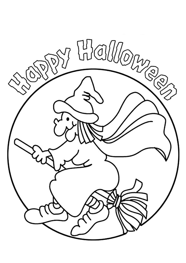 Tranh tô màu Halloween phù thủy - 17 Tranh tô màu Halloween phù thủy - 17