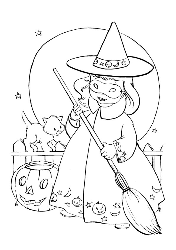 Tranh tô màu Halloween phù thủy - 20 Tranh tô màu Halloween phù thủy - 20