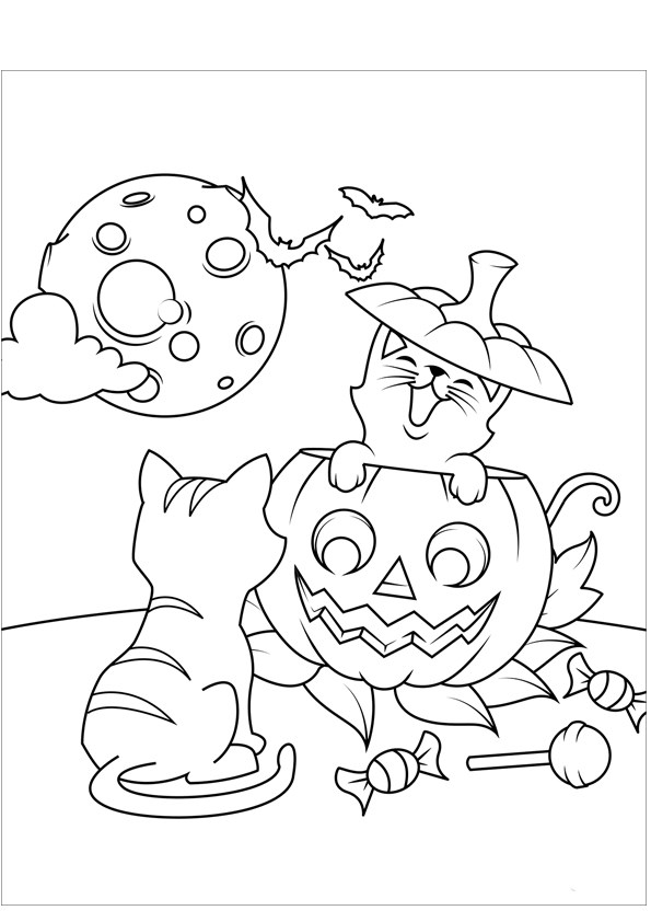 Tranh tô màu lễ hội Halloween - 4 Tranh tô màu lễ hội Halloween - 4