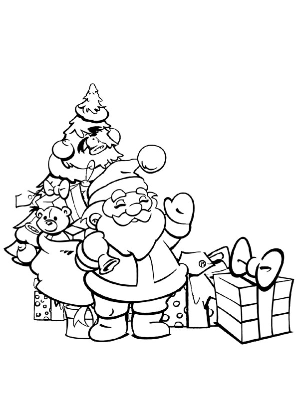 Tranh tô màu chủ đề Ông già Noel đẹp - 1 Tranh tô màu chủ đề Ông già Noel đẹp - 1