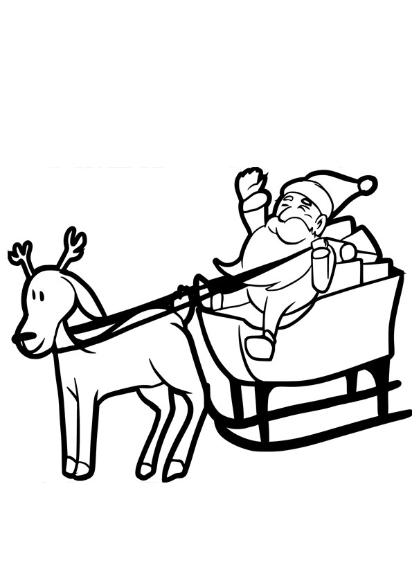 Tranh tô màu Ông già Noel và chú tuần lộc - 3 Tranh tô màu Ông già Noel và chú tuần lộc - 3