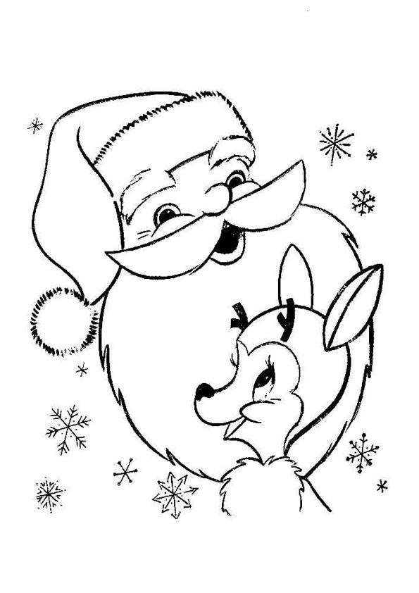 Tranh tô màu Ông già Noel và chú tuần lộc - 4 Tranh tô màu Ông già Noel và chú tuần lộc - 4
