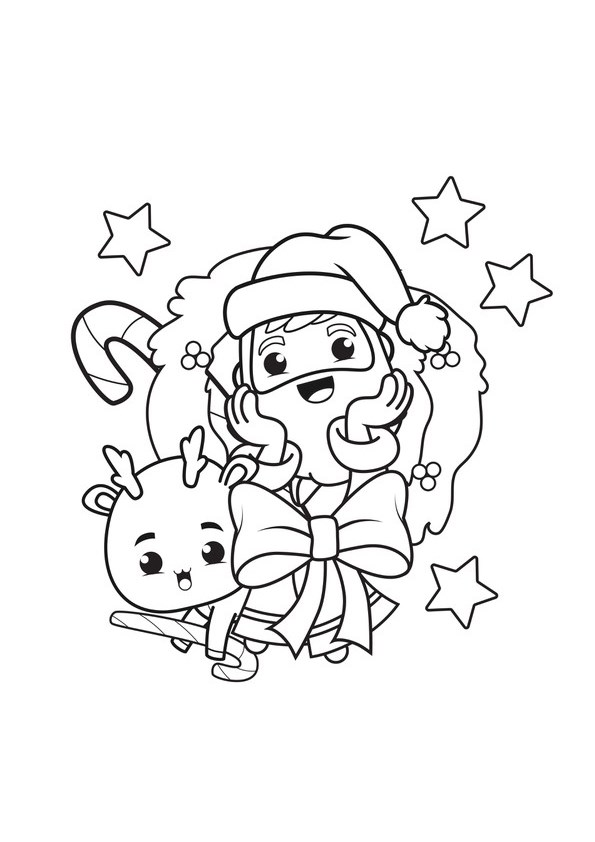 Tranh tô màu Ông già Noel và chú tuần lộc - 6 Tranh tô màu Ông già Noel và chú tuần lộc - 6