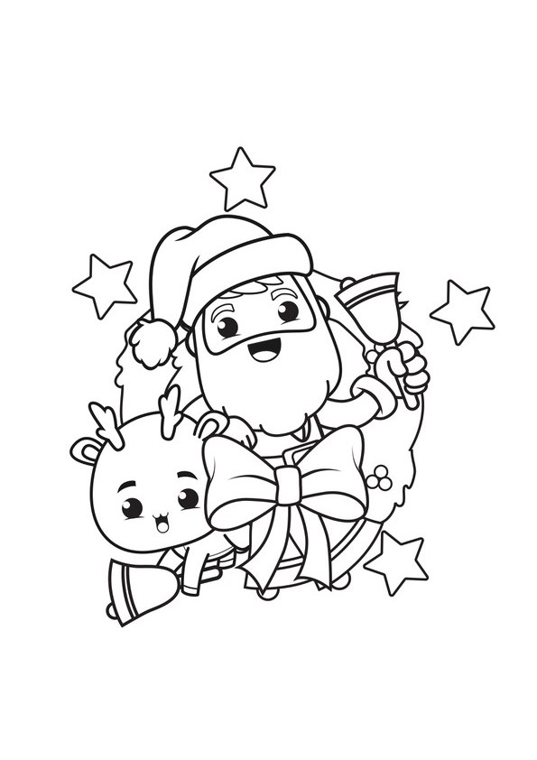 Tranh tô màu Ông già Noel và chú tuần lộc - 7 Tranh tô màu Ông già Noel và chú tuần lộc - 7
