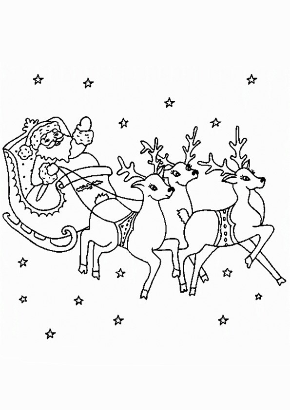 Tranh tô màu Ông già Noel và chú tuần lộc - 8 Tranh tô màu Ông già Noel và chú tuần lộc - 8