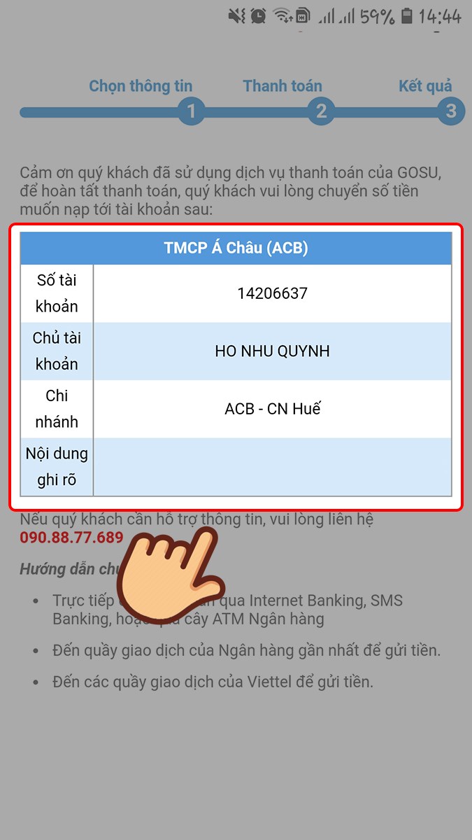 Chuyển khoản theo nội dung được cho Chuyển khoản theo nội dung được cho