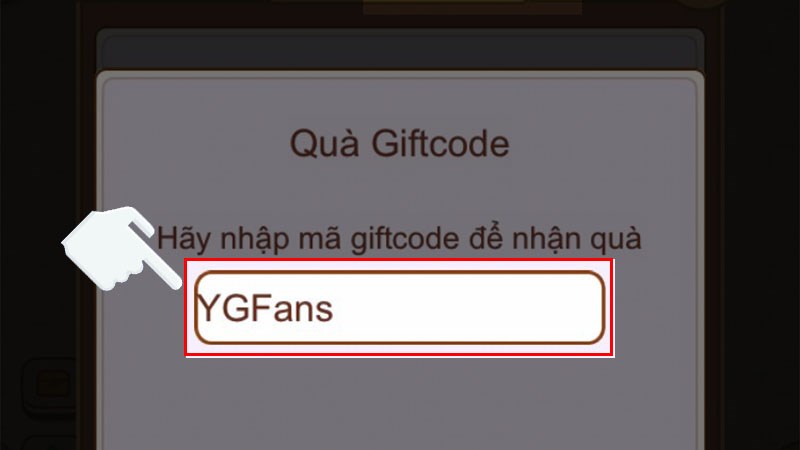 Nhập code vào ô Hãy nhập mã giftocde để nhận quà Nhập code vào ô Hãy nhập mã giftocde để nhận quà