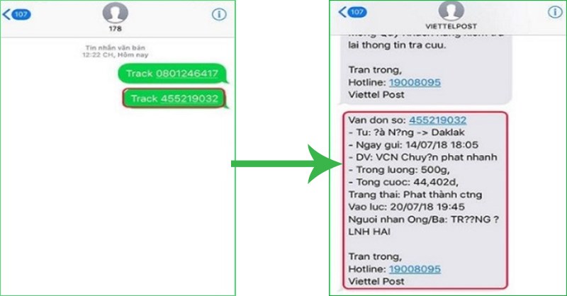 Tra vận đơn Viettel Post bằng tin nhắn Tra vận đơn Viettel Post bằng tin nhắn
