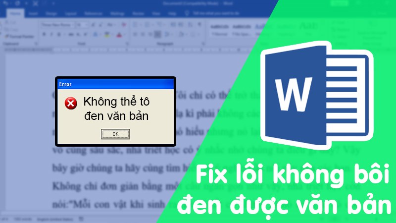 Sửa lỗi không bôi đen được văn bản trong Word 2010, 2013, 2016 cực đơn giản 100% thành công Sửa lỗi không bôi đen được văn bản trong Word 2010, 2013, 2016 cực đơn giản 100% thành công