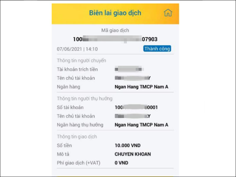 Biên lai giao dịch