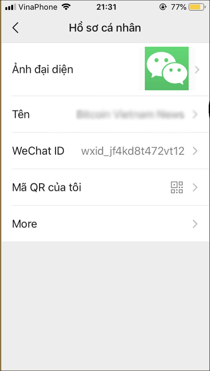ID Wechat ban đầu ID Wechat ban đầu