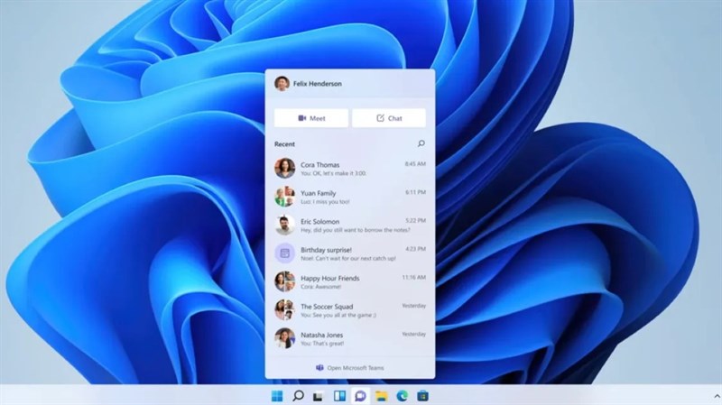 Teams được tích hợp trực tiếp vào thanh taskbar Teams được tích hợp trực tiếp vào thanh taskbar
