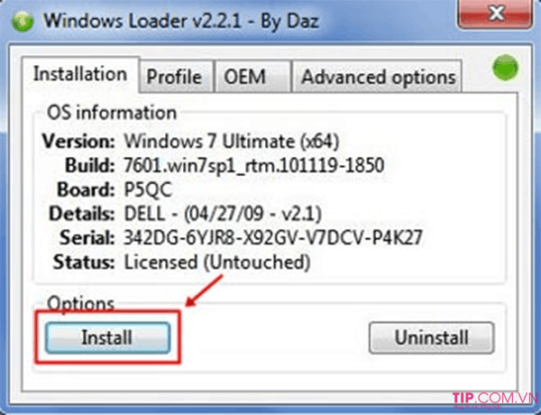 Cách active win 7 bằng Windows Loader 2.2.2