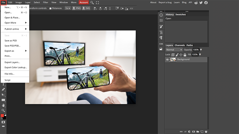 Cách chuyển file PSD sang JPG, PNG, BMP hoặc GIF trên Photopea Cách chuyển file PSD sang JPG, PNG, BMP hoặc GIF trên Photopea