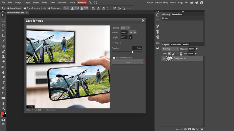 Cách chuyển file PSD sang JPG, PNG, BMP hoặc GIF trên Photopea Cách chuyển file PSD sang JPG, PNG, BMP hoặc GIF trên Photopea