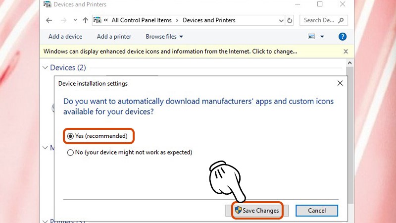 Nhấn Save Changes Nhấn Save Changes