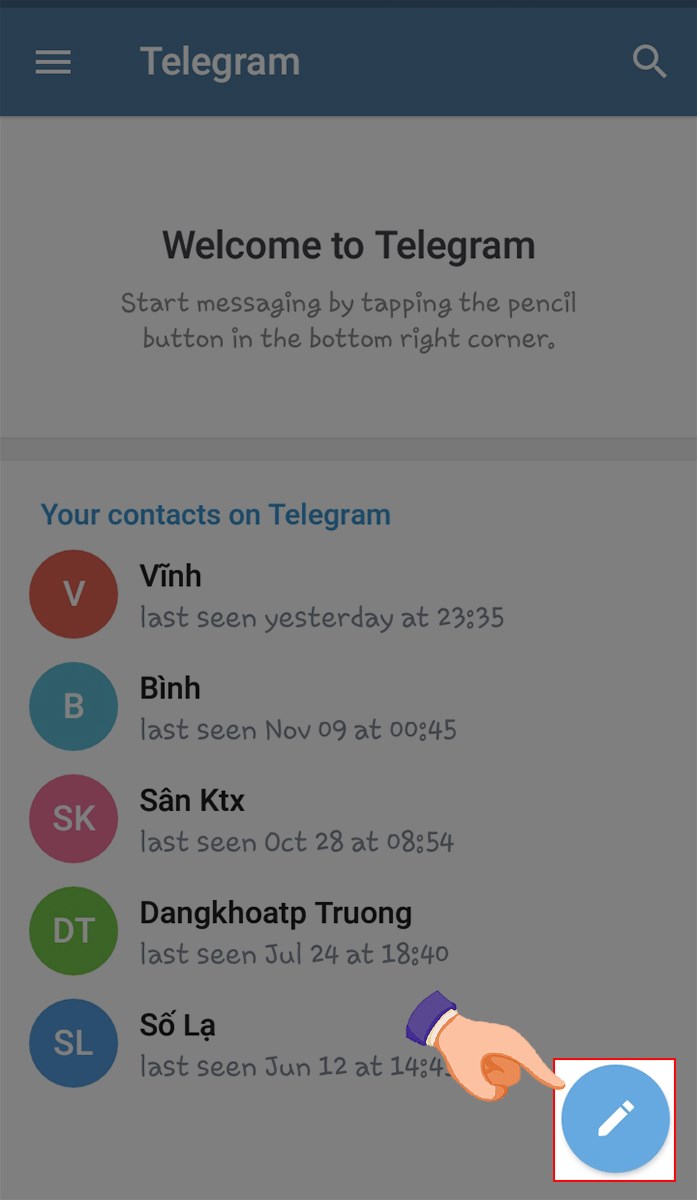 Ấn vào biểu tượng cây bút góc phải phía dưới màn hình. Ấn vào biểu tượng cây bút góc phải phía dưới màn hình.