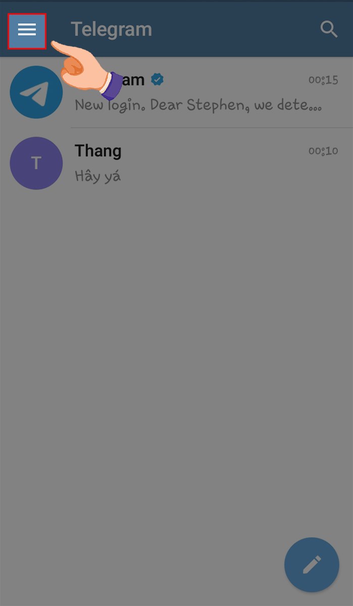 1 Ấn vào biểu tượng 3 sọc ngang.