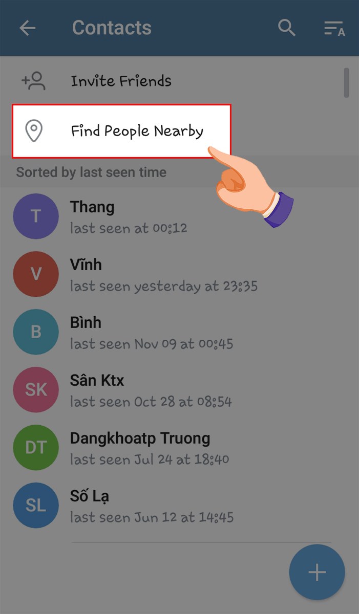 Chọn Find People Nearby. Chọn Find People Nearby.
