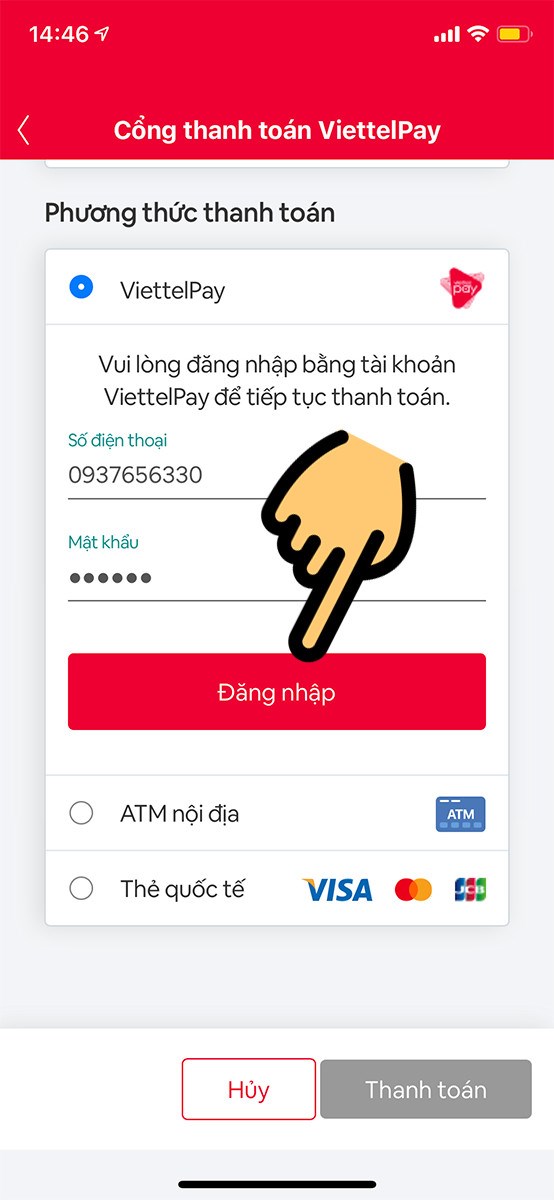 Chọn phương thức thanh toán Chọn phương thức thanh toán