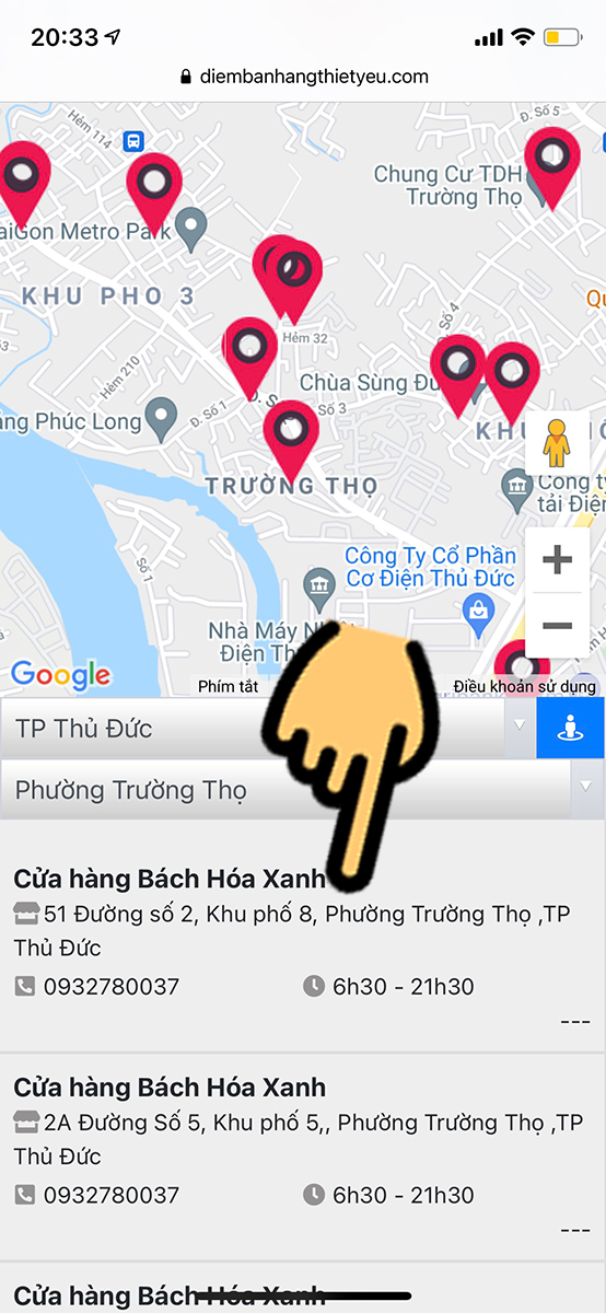 Xem cửa hàng/siêu thị bán các mặt hàng thiết yếu gần nhất Xem cửa hàng/siêu thị bán các mặt hàng thiết yếu gần nhất
