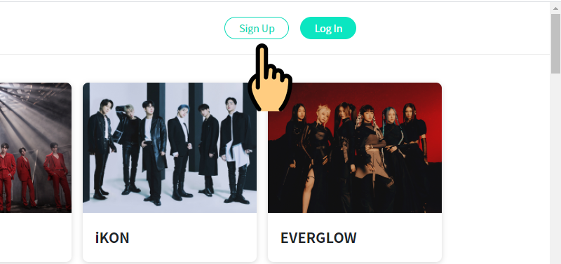 Chọn biểu tượng Google để đăng ký Weverse Chọn biểu tượng Google để đăng ký Weverse