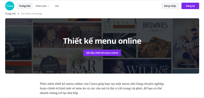 Thiết kế menu online miễn phí với Canva Thiết kế menu online miễn phí với Canva