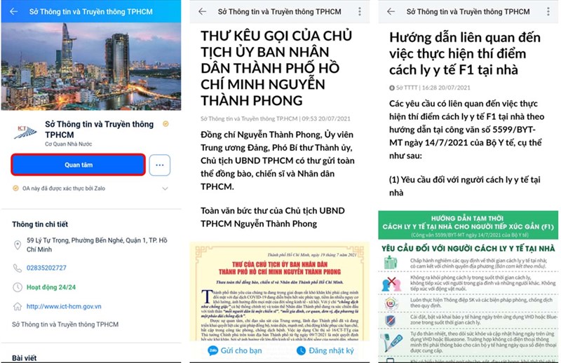TP.HCM và nhiều nơi thí điểm cách ly F1 tại nhà, hướng dẫn qua Zalo TP.HCM và nhiều nơi thí điểm cách ly F1 tại nhà, hướng dẫn qua Zalo