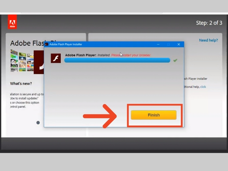 Tải phần mềm Adobe Flash Player về máy.