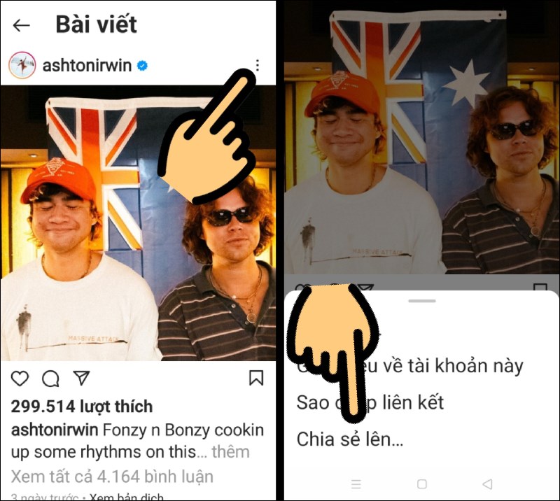 Nhấn vào biểu tượng dấu ... trong bài viết, chọn mục Chia sẻ lên Nhấn vào biểu tượng dấu ... trong bài viết, chọn mục Chia sẻ lên