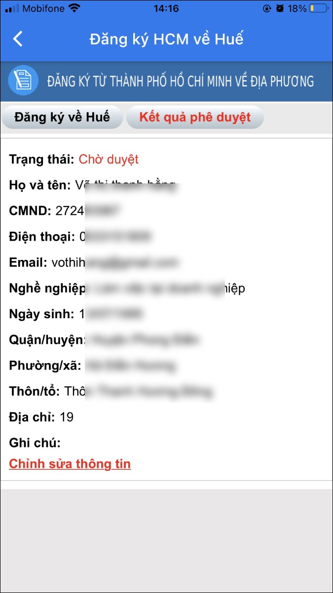 Xem kết quả phê duyệt Xem kết quả phê duyệt