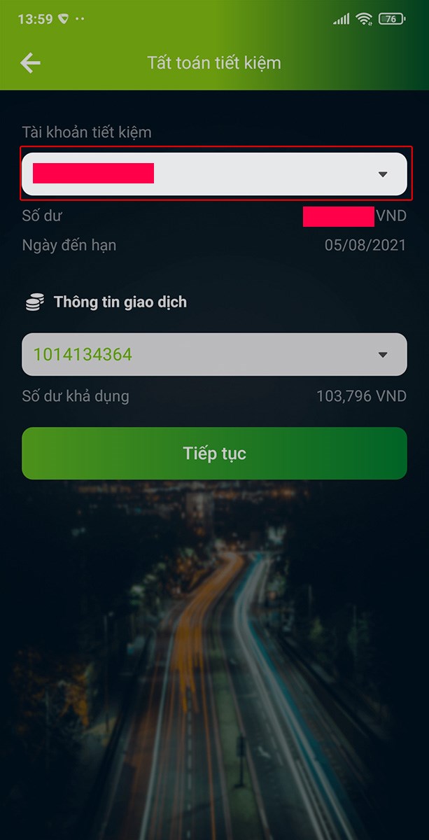 Bạn chọn Tài khoản tiết kiệm. Bạn chọn Tài khoản tiết kiệm.