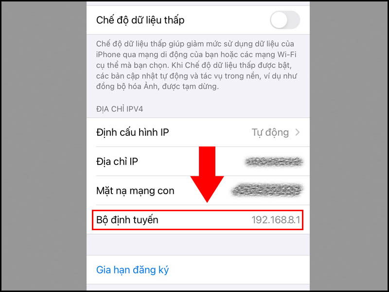 Tìm địa chỉ IP modem trên iPhone/iPad