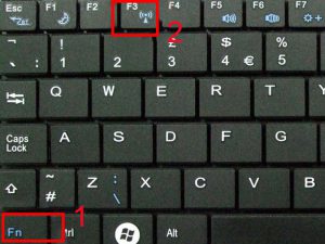 Kiểm tra xem đã bật WiFi bằng bàn phím máy tính