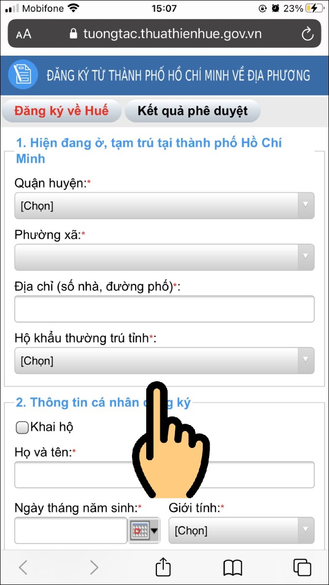 Nhập Quận huyện, Phường xã, Địa chỉ tạm trú tại TPHCM và Hộ khẩu thường trú tỉnh Nhập Quận huyện, Phường xã, Địa chỉ tạm trú tại TPHCM và Hộ khẩu thường trú tỉnh
