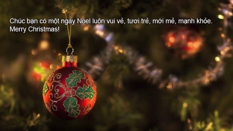 Chúc bạn có một ngày Noel luôn vui vẻ, tươi trẻ, mới mẻ, mạnh khỏe. Merry Christmas! Chúc bạn có một ngày Noel luôn vui vẻ, tươi trẻ, mới mẻ, mạnh khỏe. Merry Christmas!