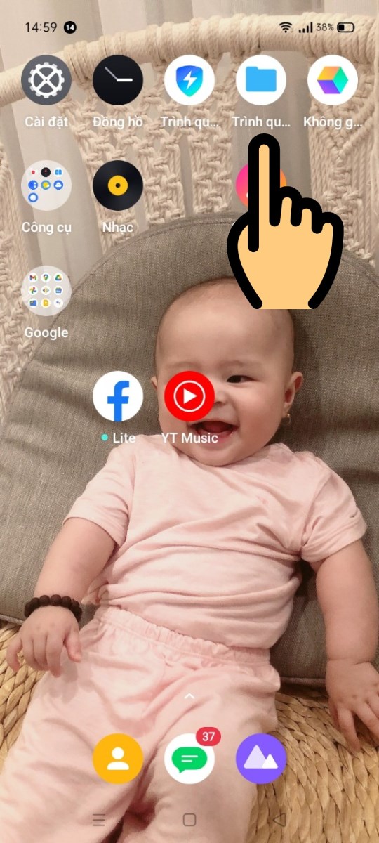 Nhấn vào danh mục Trình quản lý tệp Nhấn vào danh mục Trình quản lý tệp