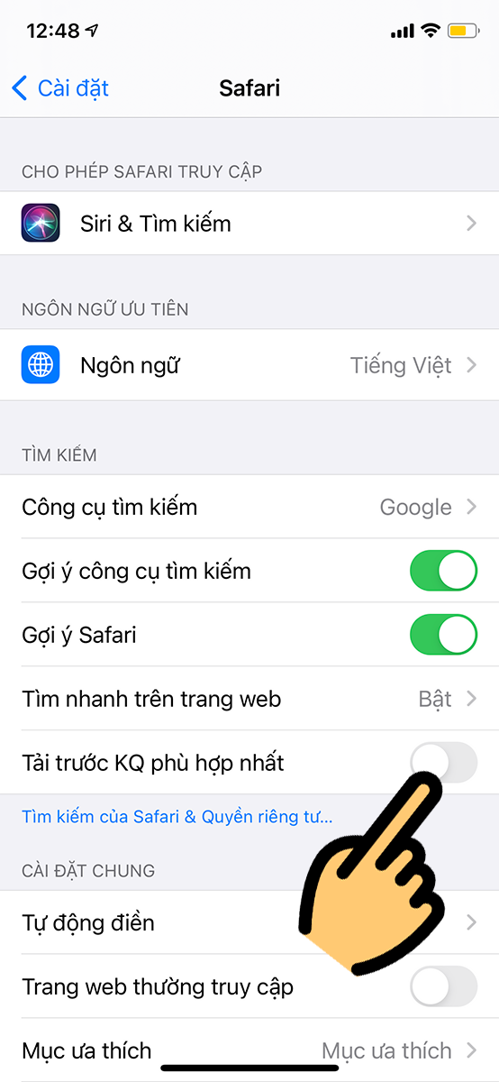 Kéo thanh trượt sang trái Kéo thanh trượt sang trái